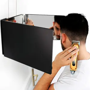 The 360 Mirror - 3 Way Mirror for Self Hair Cutting - Adjustable Trifold Barber Mirror to Cut Your Own Hair - Tri Fold Self Haircut System for Men and Women Braiding - Three Sided Mirror for Haircuts Without LED