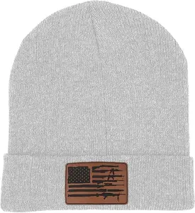 American Flag, Richardson 112 Trucker Hat & Laser Engraved Leather Patch Hat