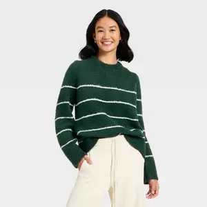 Women's Fuzzy Pullover Sweater - A New Day