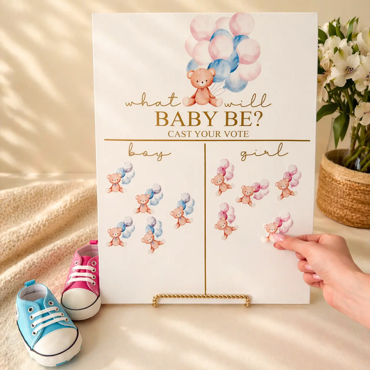 Gender Reveal Voting Board – Team Boy or Team Girl Baby Shower Game