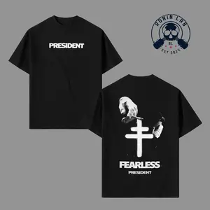 President Fearless Graphic T-Shirt, Oversized Cotton Tee, Indie Rock Band Style Shirt Unisex