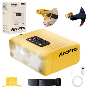 ARCPRO Hat Lights Clip on, Ultralight Night Fishing Red LED Hat Clip Light IPX6 Waterproof Rechargeable Headlamp,  with Motion Sensor,Type-C Fast Charge Cap Lights Clip on Hat, Detachable Hat Clip, Fishing Camping