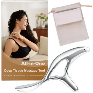 Trigger Point Massage Tool for Deep Tissue Massage & Gua Sha, Muscle Scraper Tool for Full Body Pain Relief, Thumb Saver Acupressure Tool, FSA HSA Eligible
