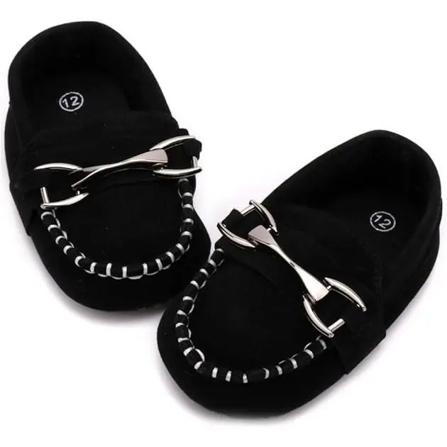 Unisex Baby Loafers, PU Leather Casual Prewalker Shoes for Boys and Girls, Soft Sole Slip-on Infant Crib Shoes for Toddlers, First Walker Shoes