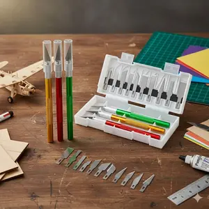 13-Piece Aluminum Alloy Engraving Set, Multi-Function Precision Carving Tools with Sharp Blades, 360° Rotating Head, Anti-Slip Handle for DIY, Paper, Plastic, Leather Crafting, Portable & Durable Art Knife for Home & Outdoor Use