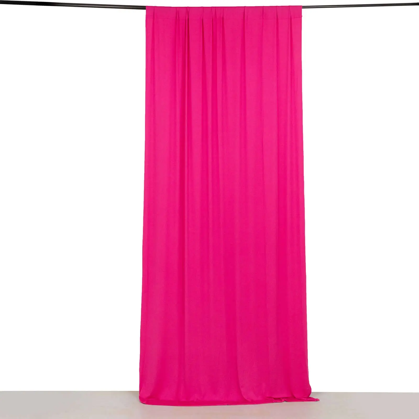 Fuchsia 4-Way Stretch Spandex Backdrop Drape Curtain - Wrinkle-Free Home Decoration Curtain with Rod Pockets, Interior Decoration Accessory for Restaurants, Tents, 5ftx10ft, Tumble Dry on Low Heat