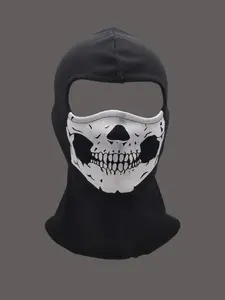 Skull Print Balaclava Hat, Breathable Full Face Mask, Windproof Face Covering Accessories for Outdoor Activities, Cycling, Party Costume