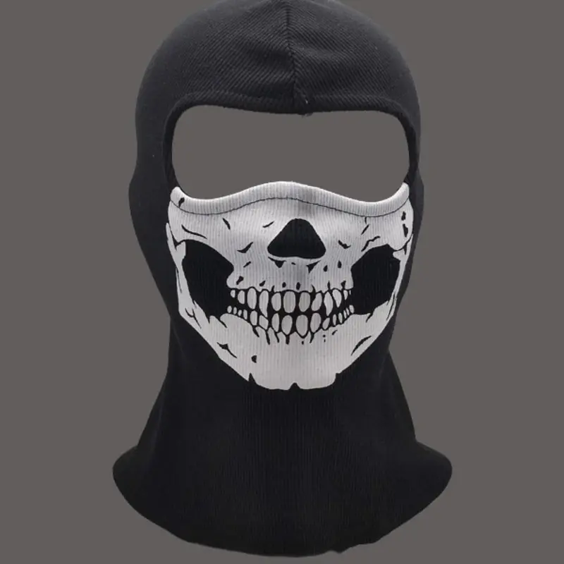 Skull Print Balaclava Hat, Balaclava Ski Mask, Breathable Full Face Mask, Windproof Face Covering Accessories for Outdoor Activities, Cycling, Party Costume