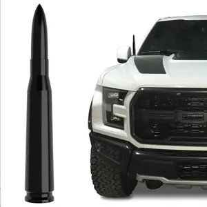 50 Cal Bullet Antenna – Anti-Theft Black, Fit Ford F-Series Super Duty Raptor Mustang, Hood Side or Roof Mount, Radar Detector TPMS Sensor Car Gadget