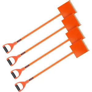 VEVOR Shingle Shovel 4 Pack, D - Grip Handle Shingle Roof Ripper, High Hardness 45# Steel Lightweight Easy Tearing Off Roofing Nails Tool, Ideal for Commercial and Residential Use, OrangeVEVOR Super Brand Day
