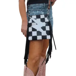 Grit and glam Cowhide Checkered Everyday Purse by Countryside Co.