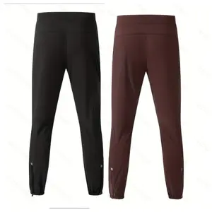 2 pairs of men's summer stretch ice silk fiber pants with drawstring waist, breathable quick-dry material, zippered pockets, and breathable zippers at the ankles, suitable for golf, fishing, basketball, camping, gym, and beach running.