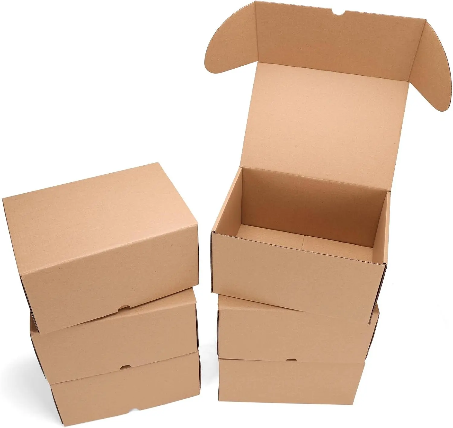 10x7x5 Inch Cardboard Shipping Boxes, Set of 6 Brown Packaging Boxes