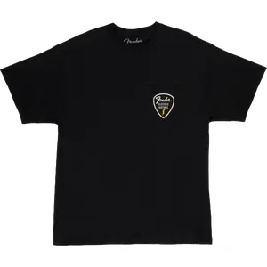 Genuine Fender Guitar Pick Patch Pocket Tee Shirt, Black, X-Large (XL)
