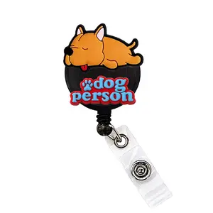 Pitbull Dog Person Badge Reel Funny Nurse Doctor CNA ID Holder Badge Clip Retractable 25 inch Extension Yazzle Dazzle