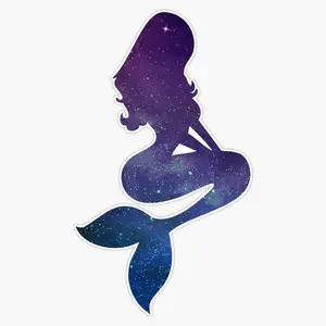 (3pcs) Galaxy Mermaid Vinyl Waterproof Sticker Decal Car Laptop Wall Window Bumper Sticker  2″ x 2″, 3″ x 3″, 4″ x 4″, 5″ x 5″, and 6″ x 6″