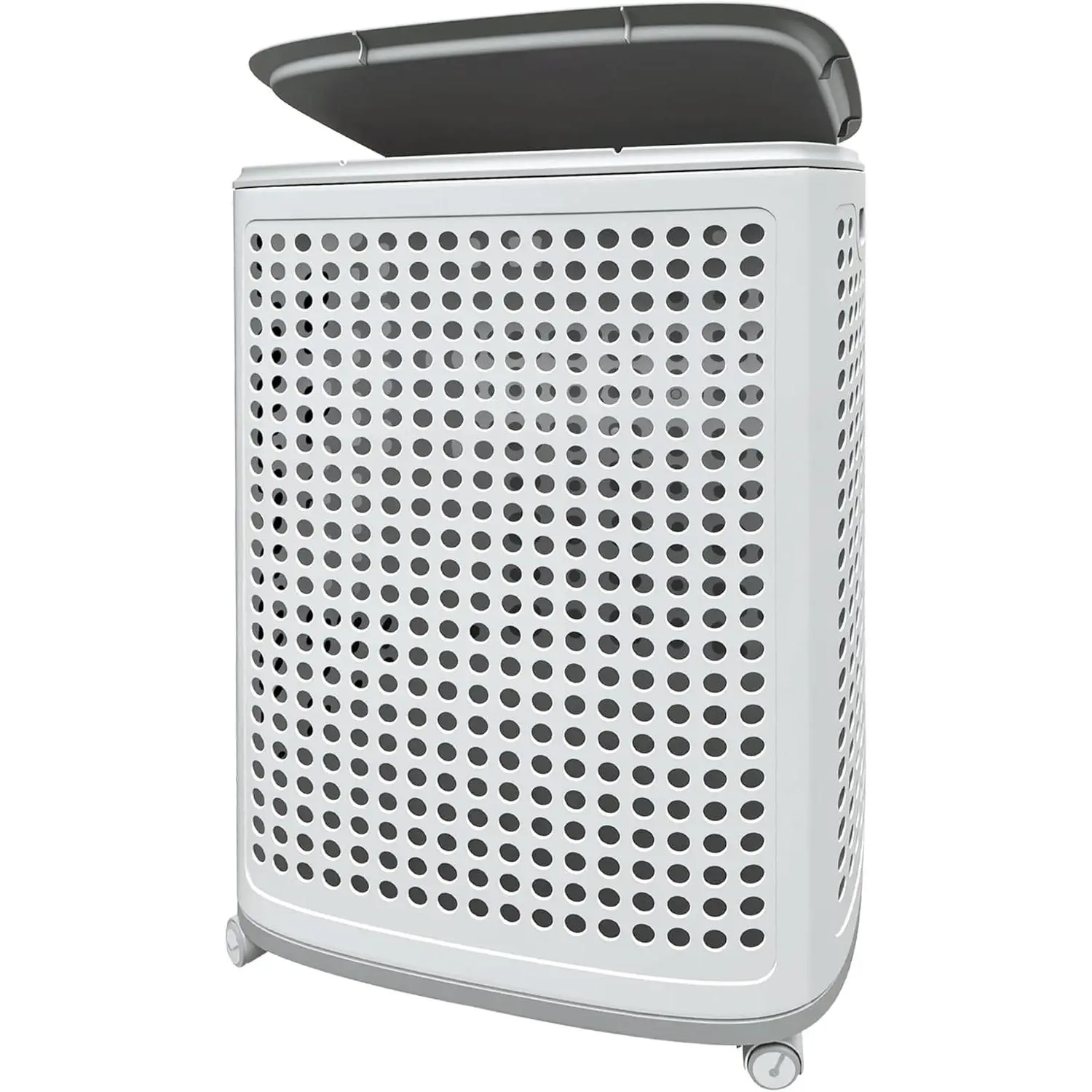 90L Laundy Basket with whels, Rling Laundy Hamper wih Lid and Handles, Plestic Ratan Cothes Storage Organize, Dity Cothes Basket for Laundy Room. Bedroom Dormitory9