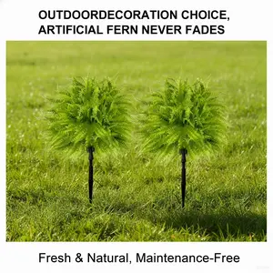 Artificial Boston Fern Planters, UV Resistant Evergreen Shrubs, 2-Pack Indoor Outdoor Decor, Porch Garden Decoration