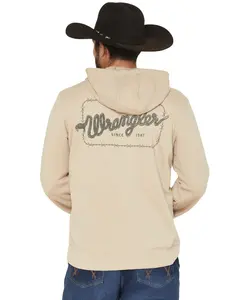 Wrangler Men's Boot Barn Barbed Wire Logo Graphic Hooded Sweatshirt - 112375738