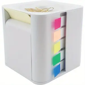 Five-in-one desktop sticky note holder, Desk organizer, Desk Organizer Tidy, sticky note distributor with pop-up stickers, storage box and magnetic paper clip absorber, sticky note box replacement core, self-adhesive index sticky notes, Office Organizer
