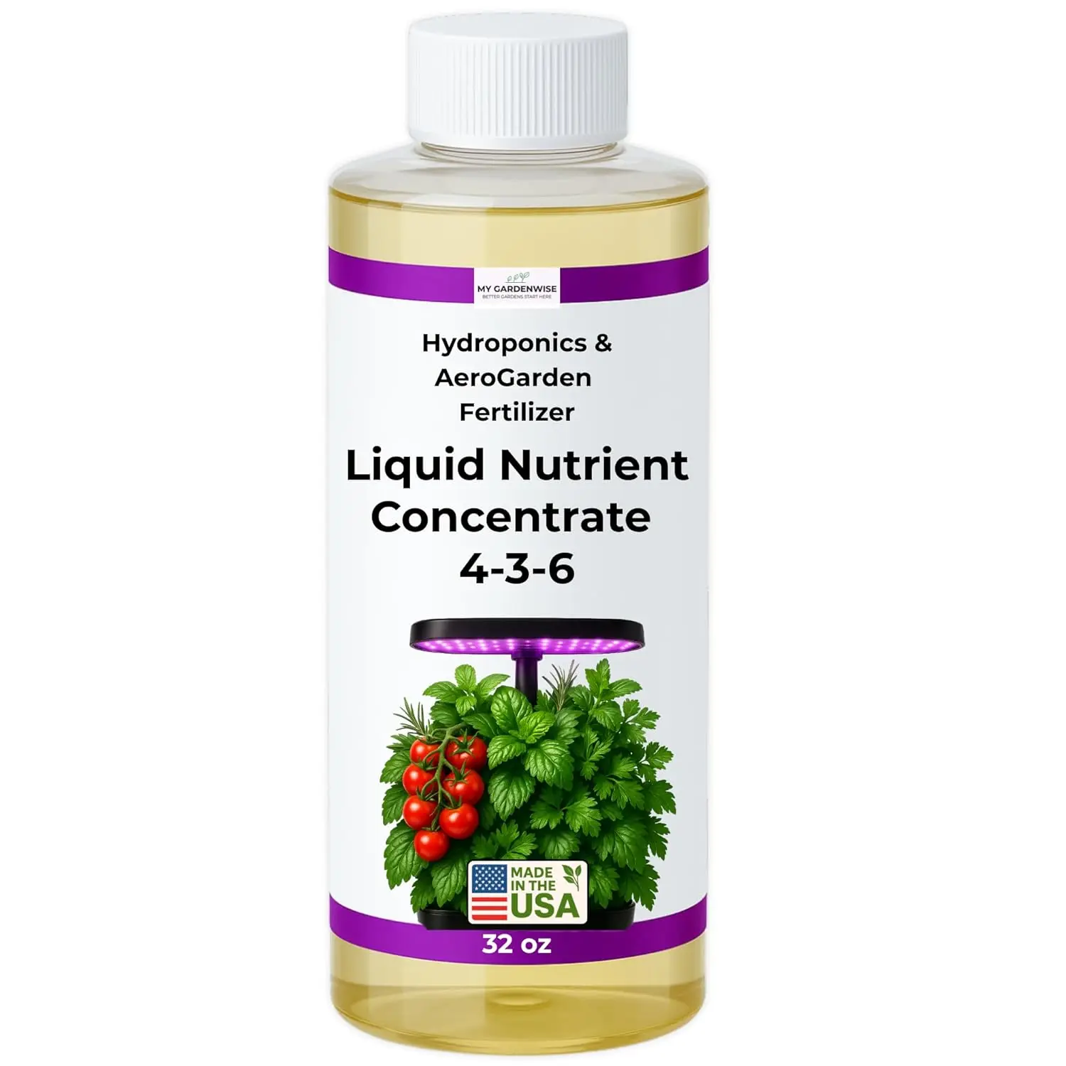 32oz NPK Liquid Fertilizer Nutrient Concentrate - Hydroponics Plant Food, Tomato Booster Fertilizer for Indoor Plants, Vegetable Garden Growing Systems