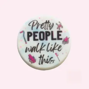 Pretty People Walk Silicone Focal Beads 28mm Food Grade Flexible for Jewelry Making Pretty People Walk Like This Disability Awareness