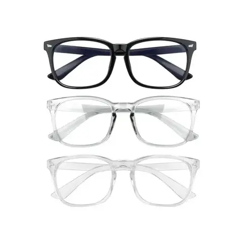 Unisex Stylish Bluelight Glasses - Polycarbonate Frame, HD Lenses, Amber Tint, Flexible Hinges, Lightweight Eyewear, Anti-Glare, Resin Build, Durable, Secure Spring Fit, Digital Eye Strain Relief, Digital Work & Gaming Sports Eyewear Kit