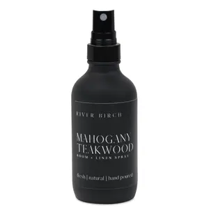 Mahogany Teakwood- 4 oz Black Glass Room + Linen Spray Fragrance Scent