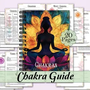 Seven Chakra Workbook and Energy Center Guide, 20 Pages Spiritual Self-Help Book, Affirmations, Journaling, Meditation, Healing, Vivid Cover, Detailed Illustrations, Spiral bound planner, Wellness Journal, Self Improvement Journal, Illustrated Notebook