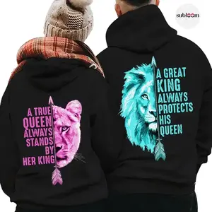 Matching His & Hers Couple Hooded Couple Hoodie Tshirt Sweatshirt- Matching Outfits Anniversary and Valentine's Day Gift