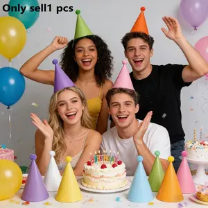 Rainbow-Themed Colorful Birthday Party Hats • Macaron-Colored Cone-Shaped Paper Party Hats — Ideal for Birthdays, Holiday Celebrations, and Anniversaries — A Gift for Them