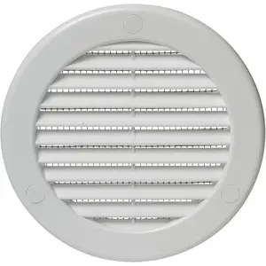 4" Inch White Plastic Vent Cover - Durable Round Air Duct Grille with Built-in Protective Mesh - Easy to Install Wall or Ceiling - for Bathroom, Kitchen, Garage - Indoor and Outdoor Use