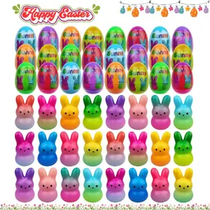 24-Pack Pre-Filled Easter Eggs – Easter Bunny Slow Rising Squishy Toys for Kids, Girls & Boys, Easter Basket Stuffers, Gifts & Party Favors