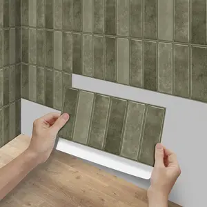 Retro Brick Wall Stickers 5.91x11.81in, Waterproof Easy Clean Removable, Bathroom Wall Covering, Universal Flat Sticker Type