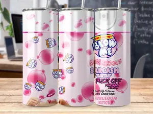 Bubble Gum 20oz Tumbler - Fun and unique design Bottle Drinkware Metal Stainless Steel Cup
