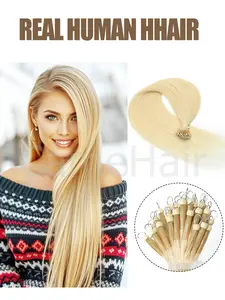 Hair Extensions, Straight Hair Extensions, Microlink Real Human Hair Micro Link, Micro Bead, Fusion Micro Link Tip, Invisible Remy Hair Extensions darkest brown, brown, jet black, blonde