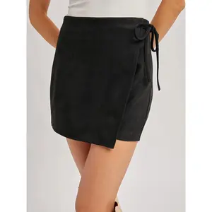 Faux Suede Skort