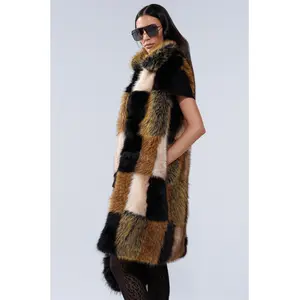 CHECKMATE FAUX FUR VEST