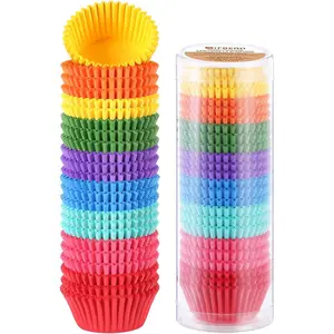 Colored Mini Paper Cupcake Liners Vibrant Muffin Baking Cups 400-Count