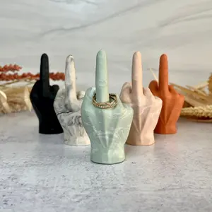Swift and Stone | Ring Holder Middle Finger | Aqua Resin | Jewelry Holder