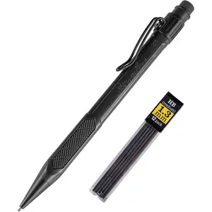 Rite in Rain Weatherproof Mechanical Pencil, Black Barrel, 1.3mm Dark Lead, 12 lead refills (No. BK15)