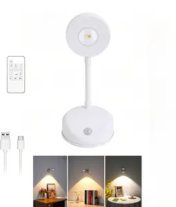 1200mAh Cat's Eye Bulb Motion Sensor Picture Light, LED Wall Sconce, Spotlight Painting Night Lamp, Rechargeable Battery Operated 3 Color & Dimmable 360° Rotation(White)