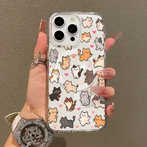 Soft Girl Magnetic Case for iPhone11/12/13/14/15/16/17/promax, Pixel Cat Pattern Lightweight, Drop-Proof, MagSafe Compatible |   Perfect for Teen Girls