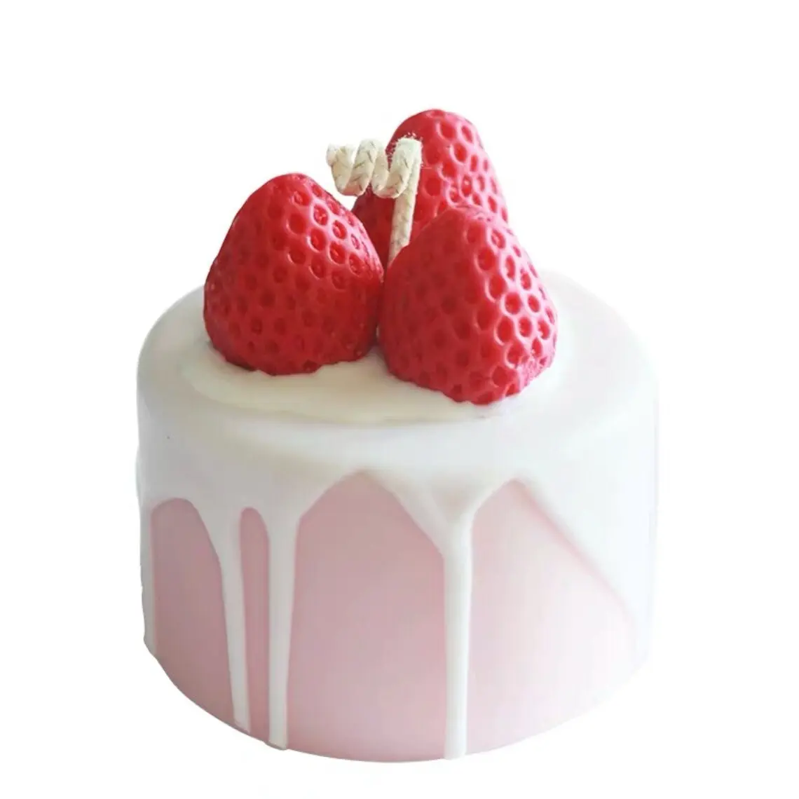 Strawberry cake candle