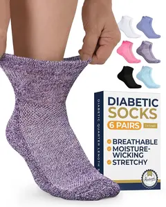Pembrook Ankle Diabetic Socks | Neuropathy Relief | 6 Pairs in Multiple Colors