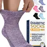 Pembrook Ankle Diabetic Socks for Men and Women - 6 Pairs, Neuropathy Relief, Comfortable, Mesh, Smooth Tops, Wide Toe Box, Breathable, Maximum Stretch, Fits Running, Walking, Selfcare, Vibrant Fade-Resist Multiple Colors