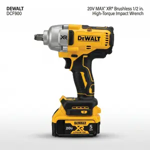 DEWALT DCF900 20V MAX XR Brushless Cordless 1/2-Inch Hog Ring Impact Wrench 1396Nm Max Tightening 1898Nm Breakaway Torque 4-Mode Precision Wrench High Power Heavy Duty