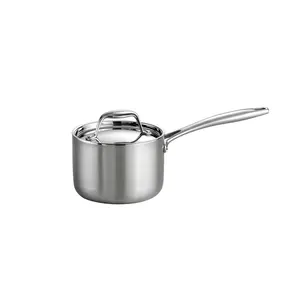 Tramontina Signature Tri-Ply Clad Stainless Steel & Aluminium Cookware, 1.5Qt Covered Sauce Pan with Lid