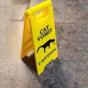 1pc Single Cat Vomit Notice, Cautionary Cat Sign Decoration Gift, Humorous Cat Gift, Desk Decoration With Cat Vomit Sign, Amusing Cat Sign Decoration, Top Gifts For Cat Enthusiasts, Home Office Decor, Desk Signage Decoration