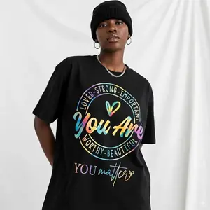 Women's Tie-Dye "You Matter" Graphic Tee - Soft, Short Sleeve, Round Neck, Mental Health Awareness Casual T-Shirt with Inspirational Design
